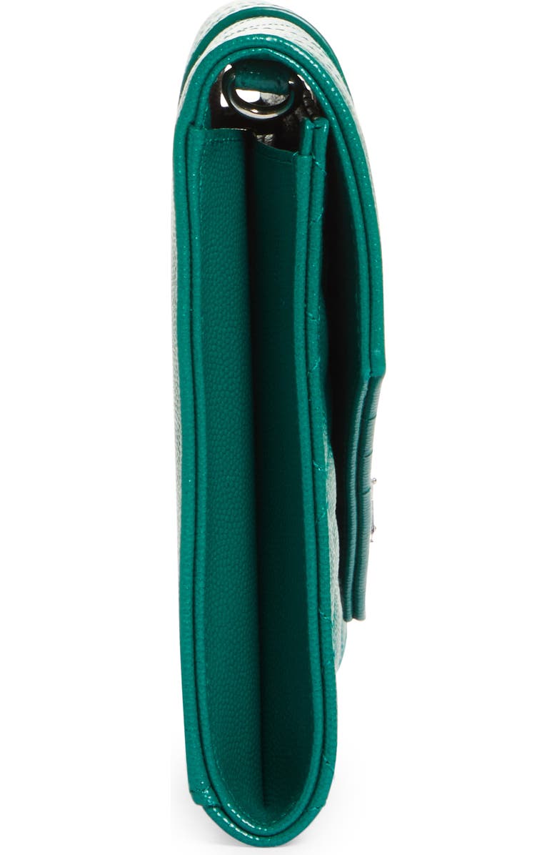 Saint Laurent Matelassé Leather Wristlet, Alternate, color,