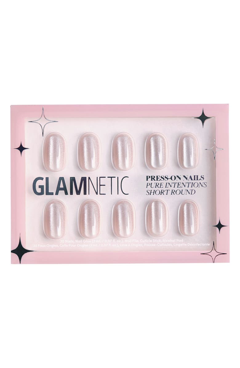 GLAMNETIC Short Round Press-On Nails Set, Main, color, Pure Intentions