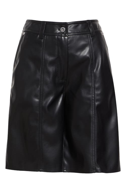 STAND STUDIO STAND STUDIO JULIETA HIGH WAIST FAUX LEATHER BERMUDA SHORTS