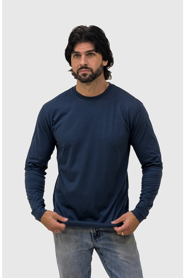Standard Long Sleeve Crew Neck T-Shirt 3-Pack, Alternate, color, Black, White, Slate Blue