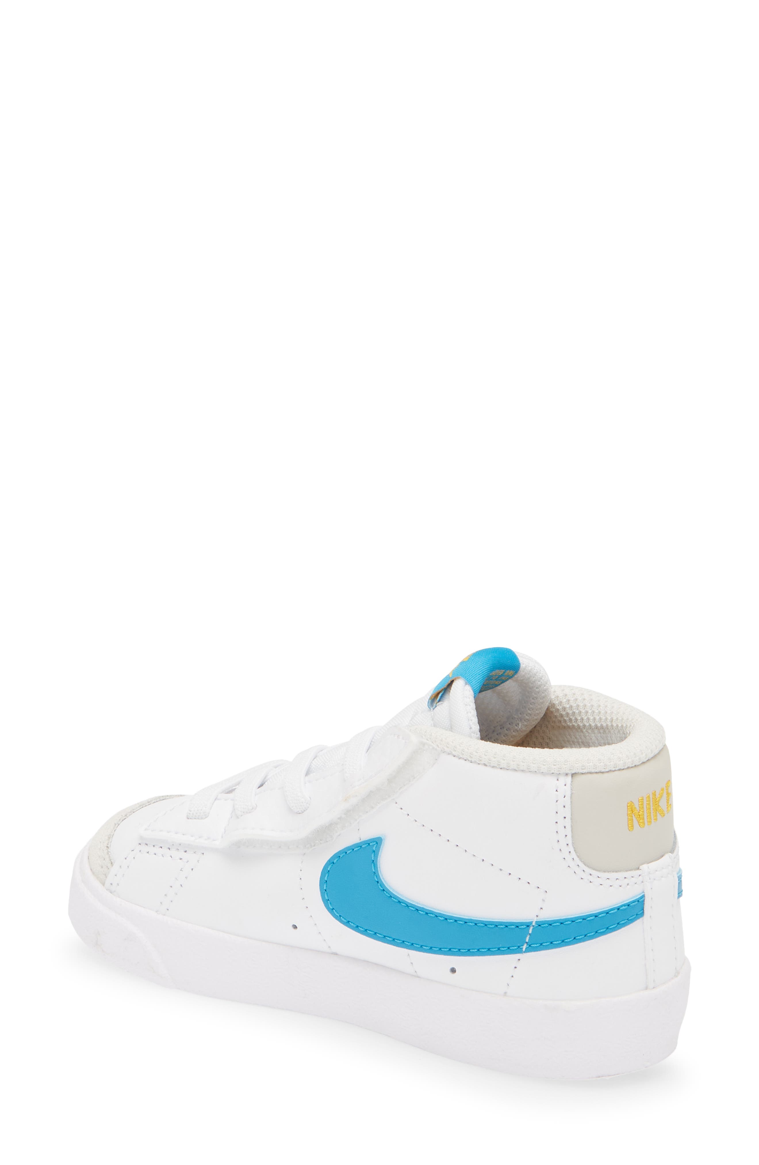 Kids' Blazer Mid '77 Sneaker, Alternate, color, WHITE/ BLUE/ YELLOW/ BONE