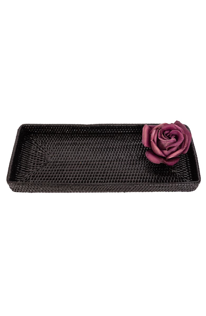 Artifacts Trading Company<sup>™</sup> Artifacts Rattan Rectangular Vanity Tray, Alternate, color, Tudor Black