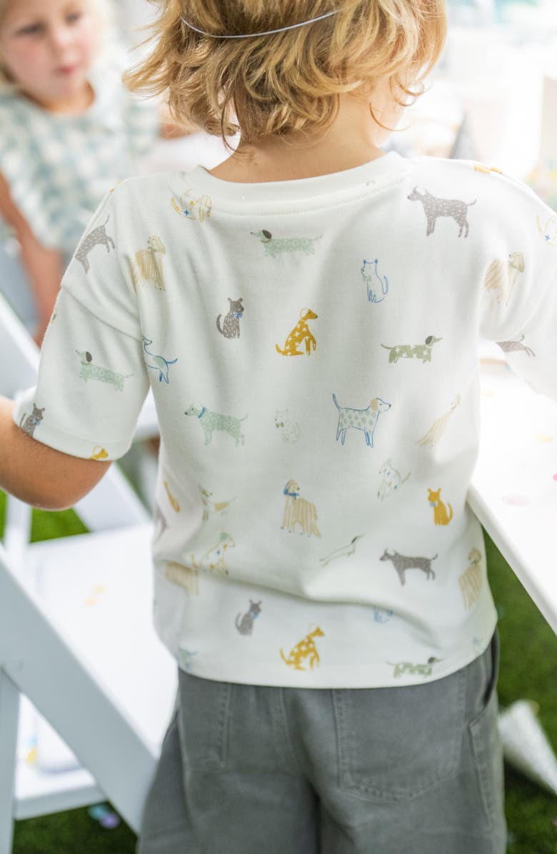 Pehr Kids' Drop Shoulder Organic Cotton T-Shirt, Alternate, color, Dog Days