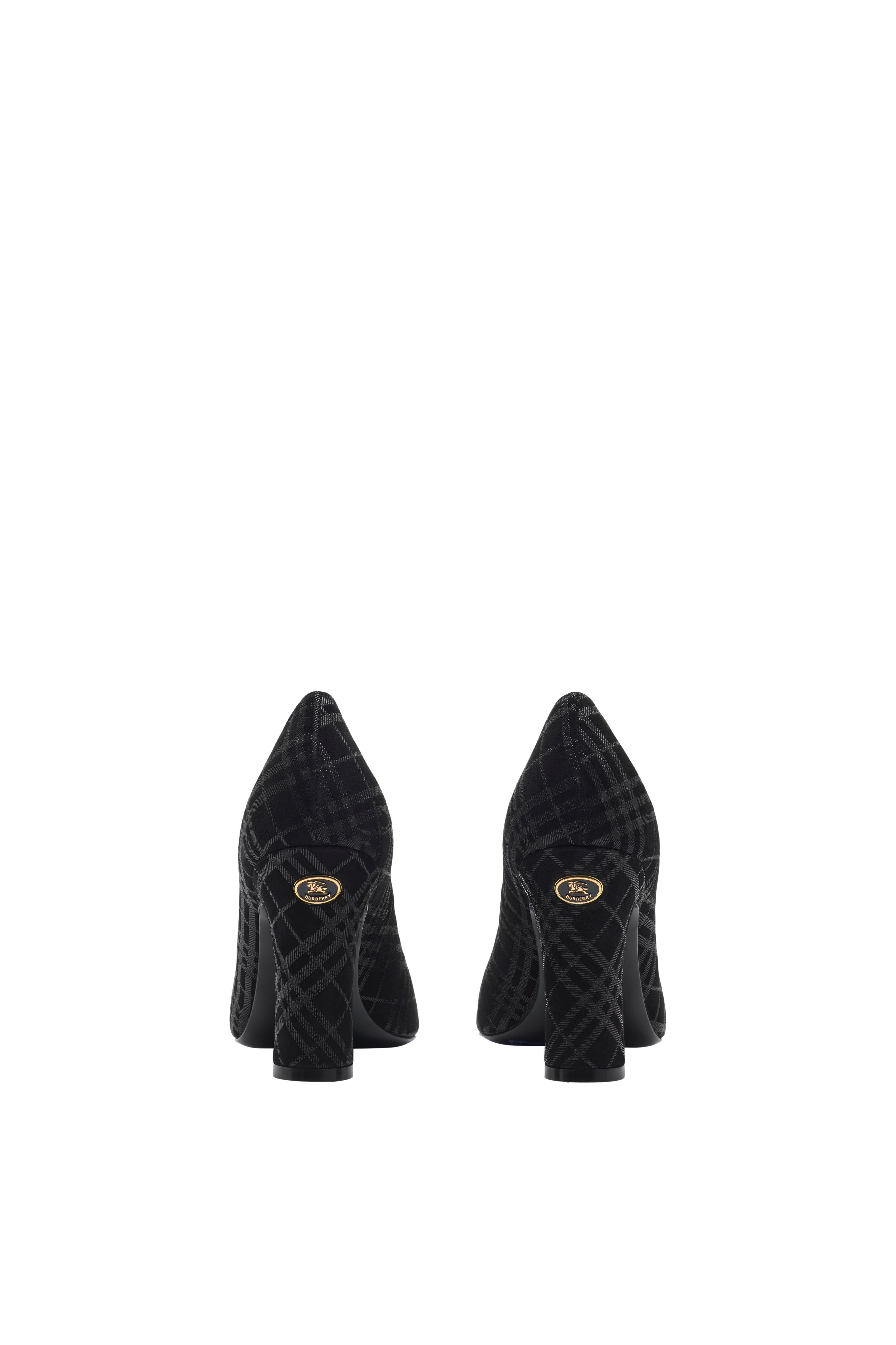 Burberry Check Suede Trinket Pumps, Alternate, color, 
