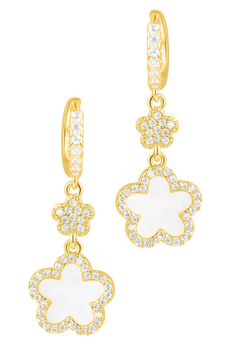 Clover Drop Earrings, Alternate, color, WHITE