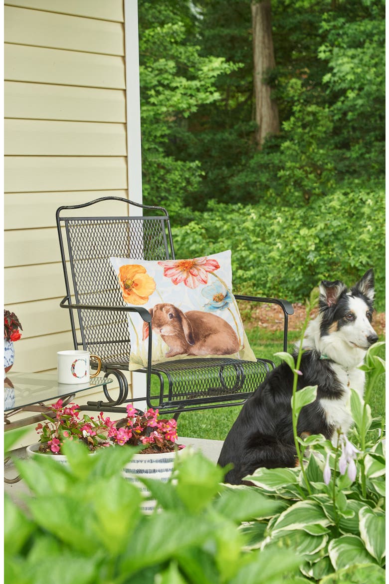 Floppy Ear Easter Bunny Indoor/Outdoor Accent Throw Pillow 18" x 18", Alternate, color, Green