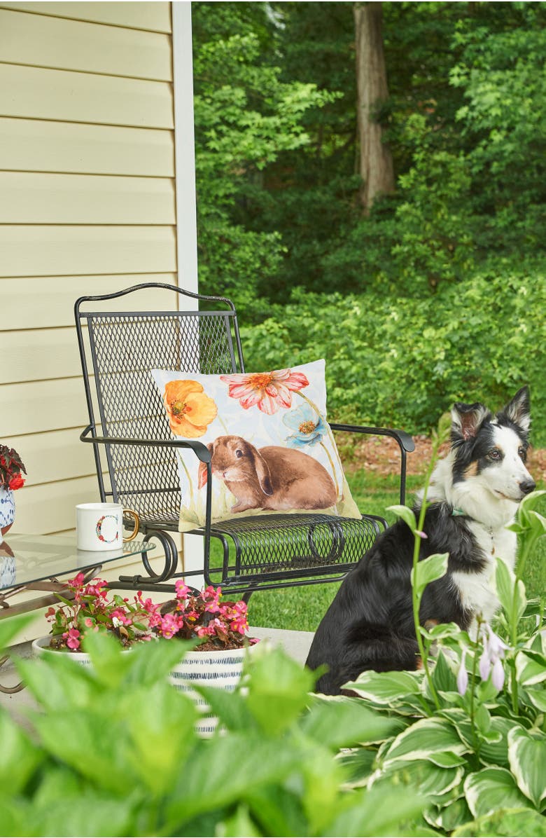 C&F Home Floppy Ear Easter Bunny Indoor/Outdoor Accent Throw Pillow 18" x 18", Alternate, color, Green