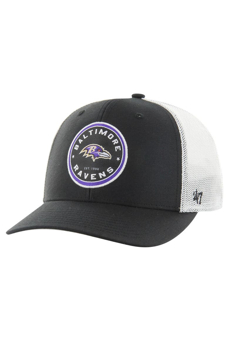 Men's '47 Black Baltimore Ravens Disclose Trophy Stretch Fit Hat, Main, color, Black