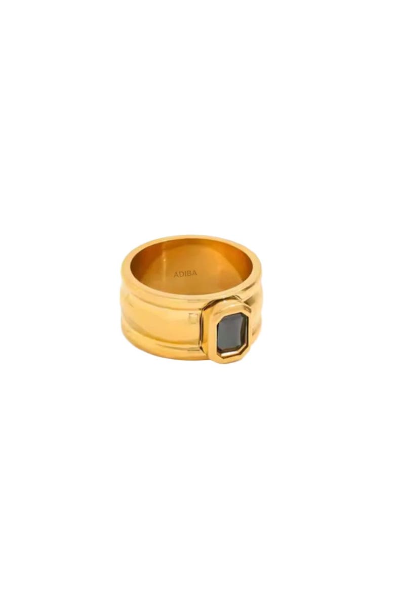 Plated Stainless Steel Chunky Ring, Main, color, Black