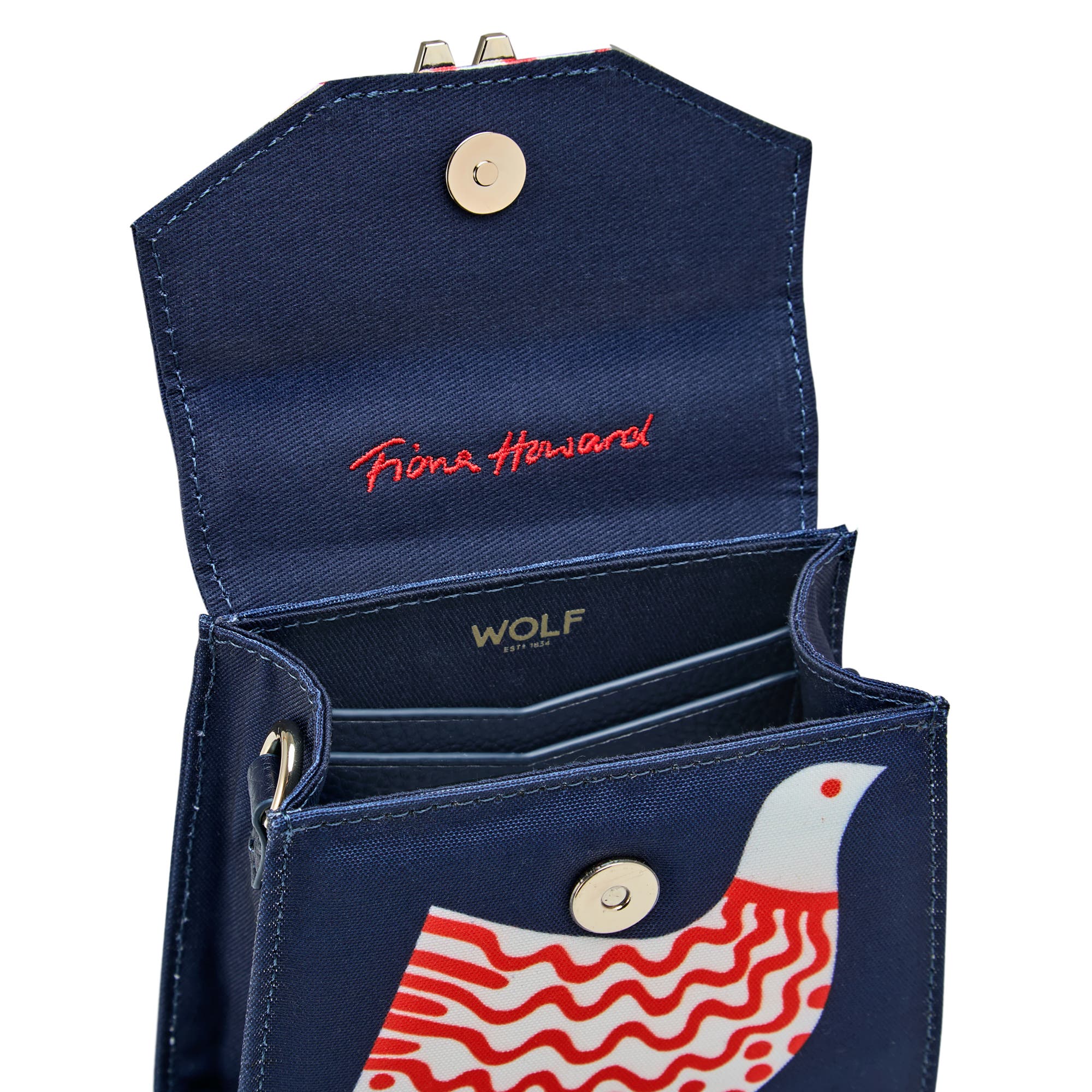 Evie Small Bag, Alternate, color, Navy Bird
