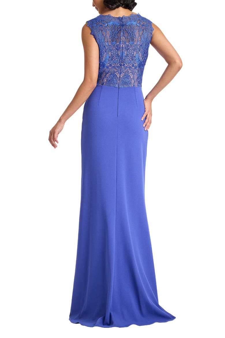Lace Bodice Twist Front Gown, Alternate, color, BLUE IRIS