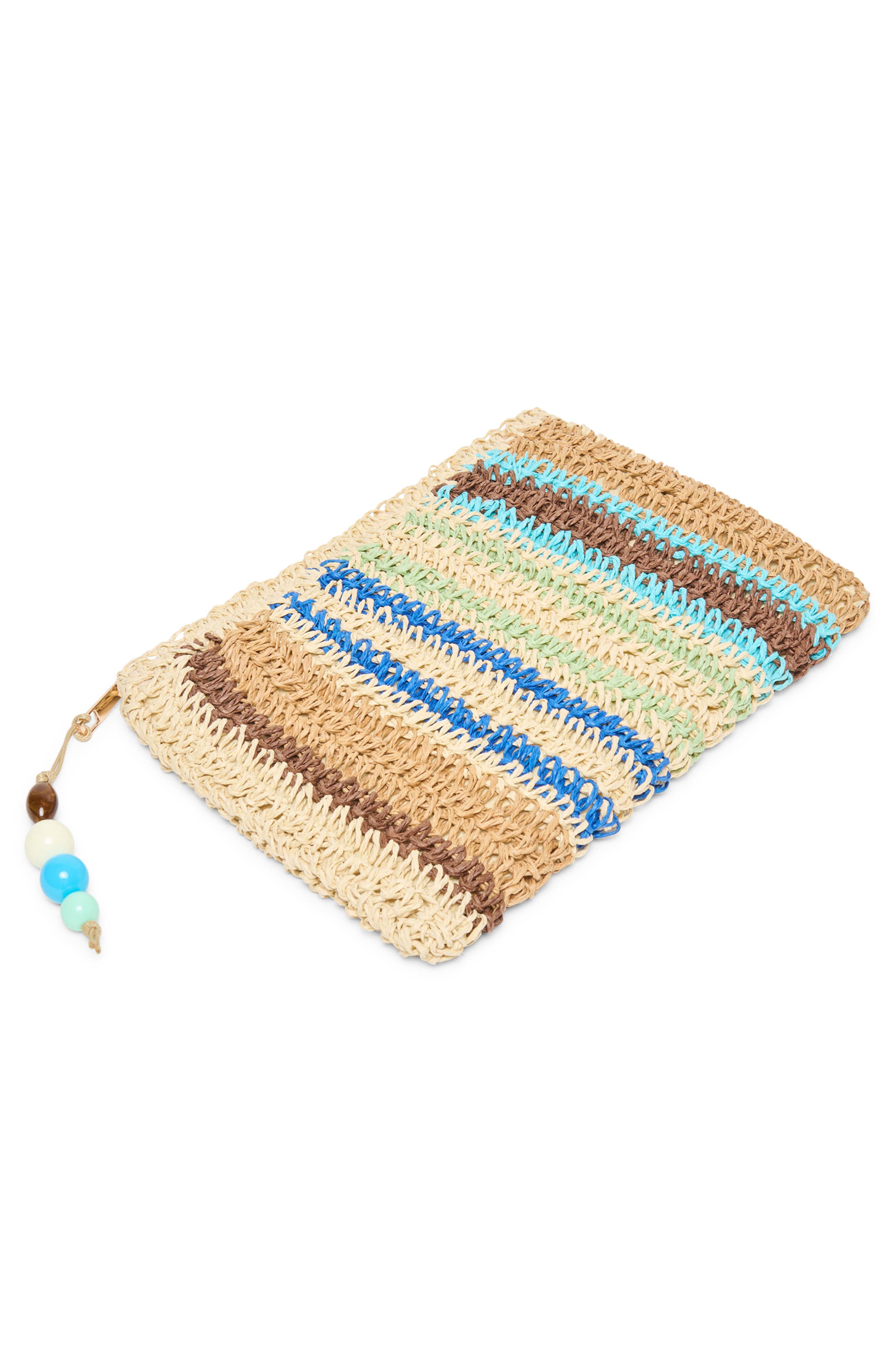 Dolce Vita Astra Raffia Clutch, Alternate, color, Blue Multi