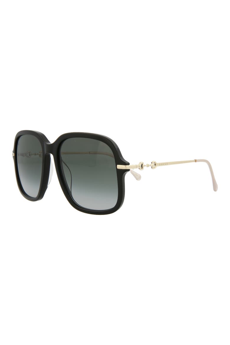 57mm Oversize Square Sunglasses, Alternate, color, BLACK GOLD