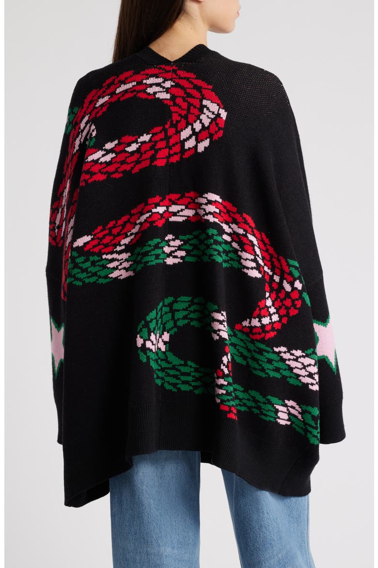 Look What You Made Me Do Oversize Snake Cardigan, Alternate, color, BLACK