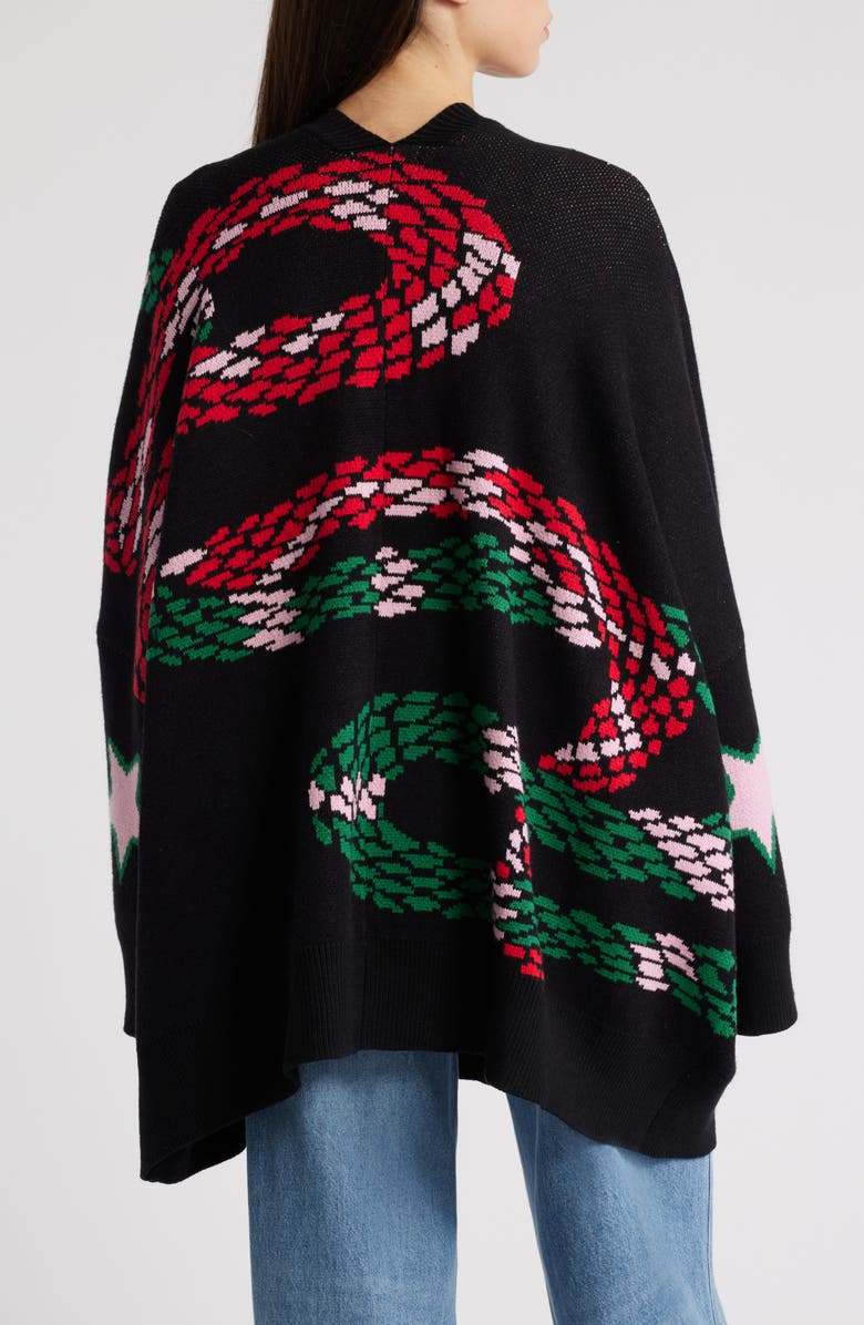 Dressed in Lala Look What You Made Me Do Oversize Snake Cardigan, Alternate, color, Black