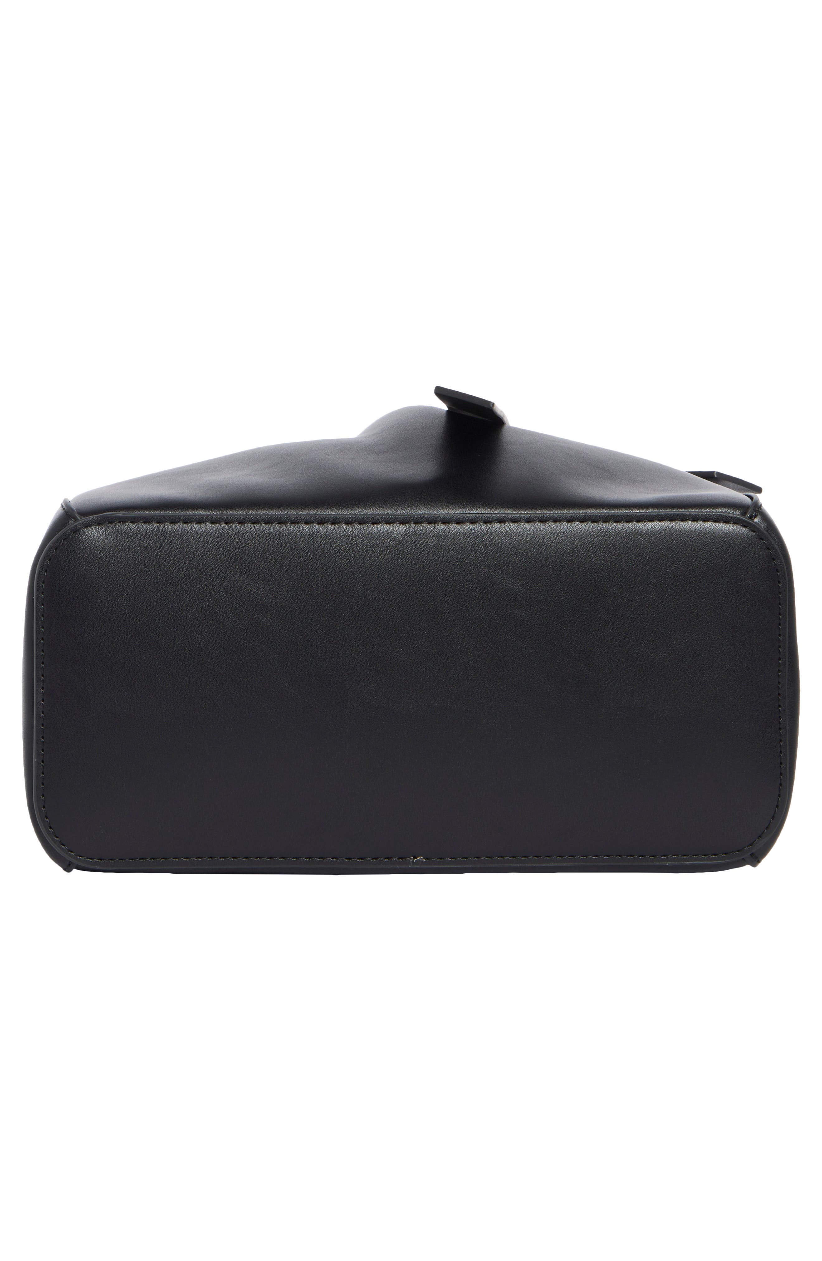 BCBG Knotted Faux Leather Bucket Bag, Alternate, color, Black