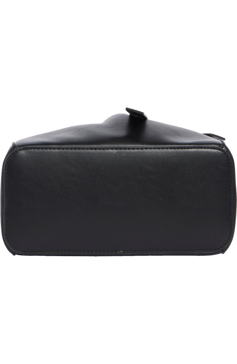 BCBG Knotted Faux Leather Bucket Bag, Alternate, color, Black