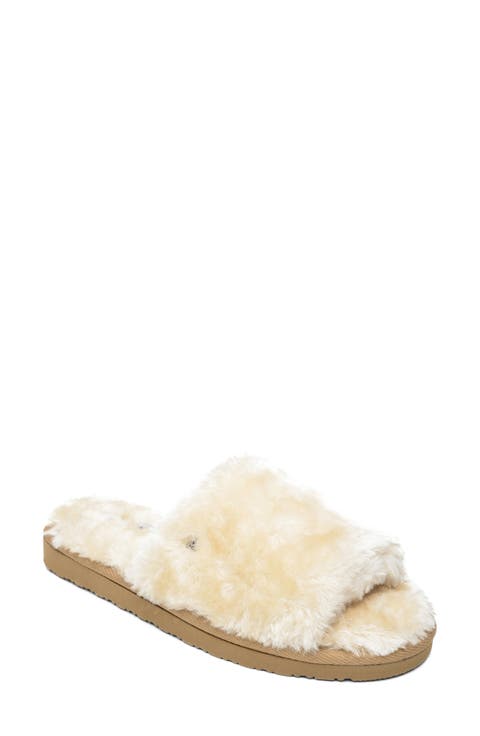 Faux Fur Slide Slipper (Women)