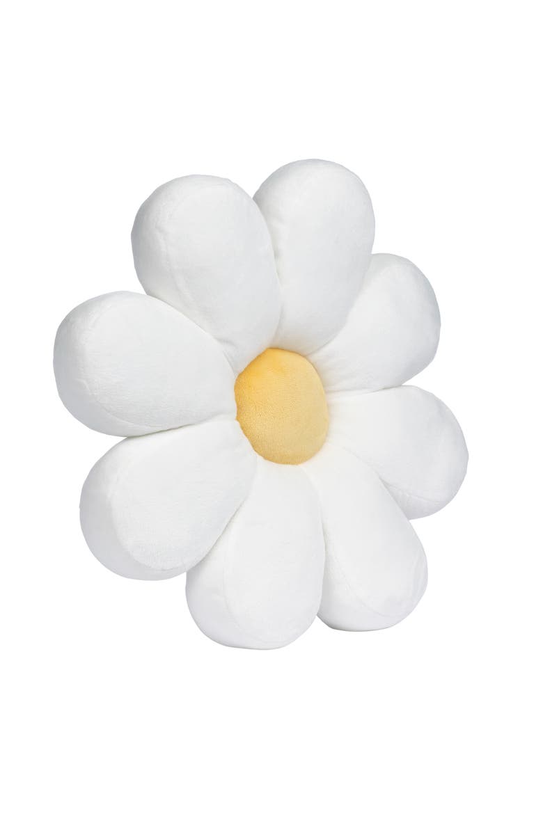 Sweet Daisy Flower Decorative Pillow Plush Stuffed Toy, Alternate, color, White