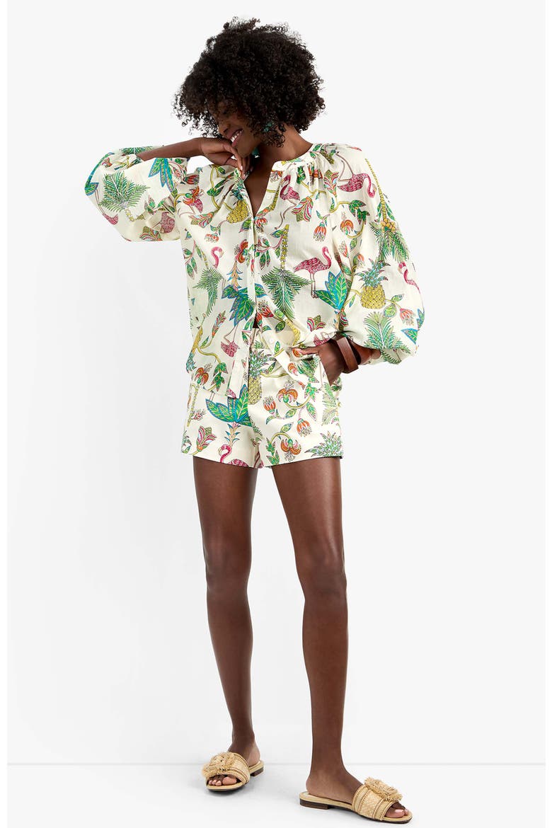Norry Long-Sleeve Flamingo Fizz Voile Top, Alternate, color, Flamingo Fizz Voile