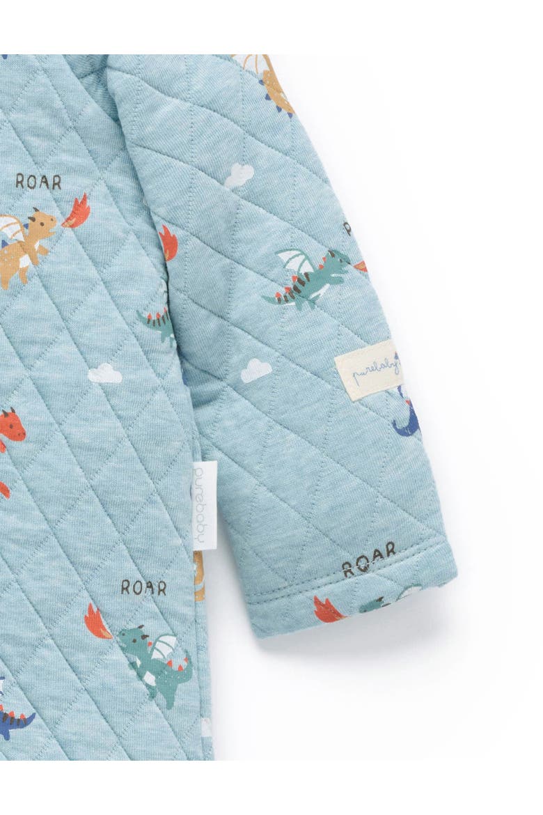 Baby Boy's Quilted Footie, Alternate, color, Dragon Print