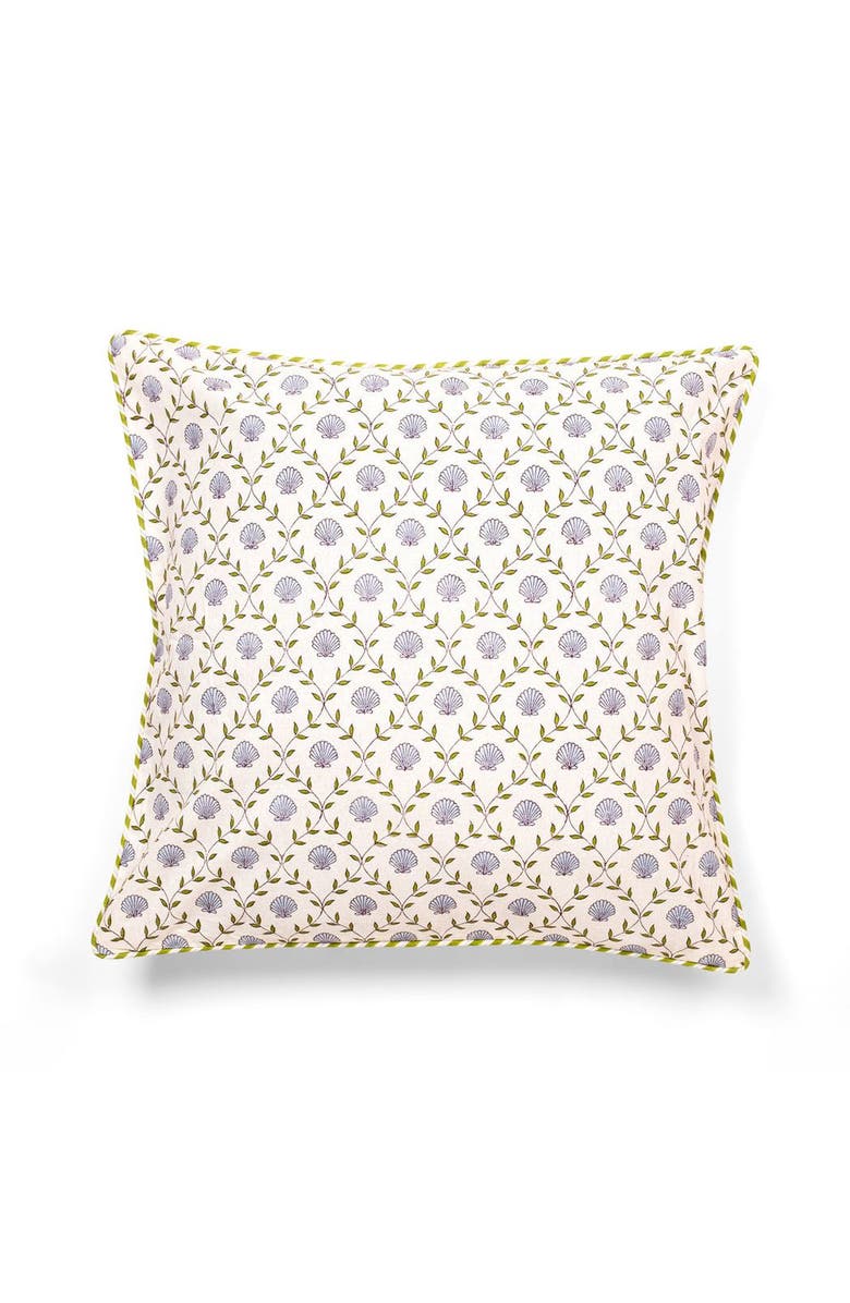 Inner Child Seashell Blockprint Pillow - Cover Only, Main, color, Blue