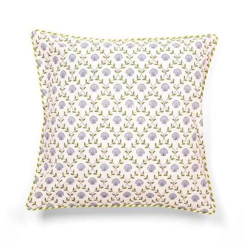 Seashell Blockprint Pillow - Cover Only