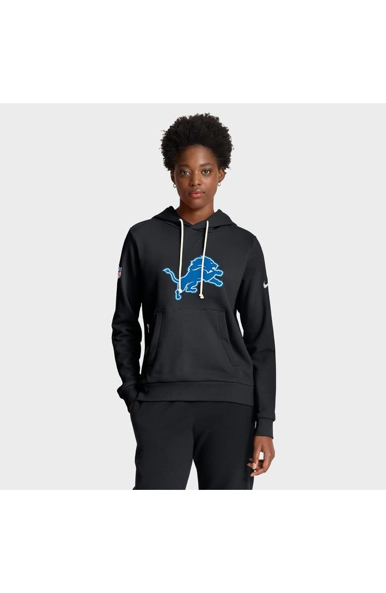Nike Women's Nike Black Detroit Lions Throwback Sideline Standard Issue Dri-FIT Hoodie, Main, color, Black