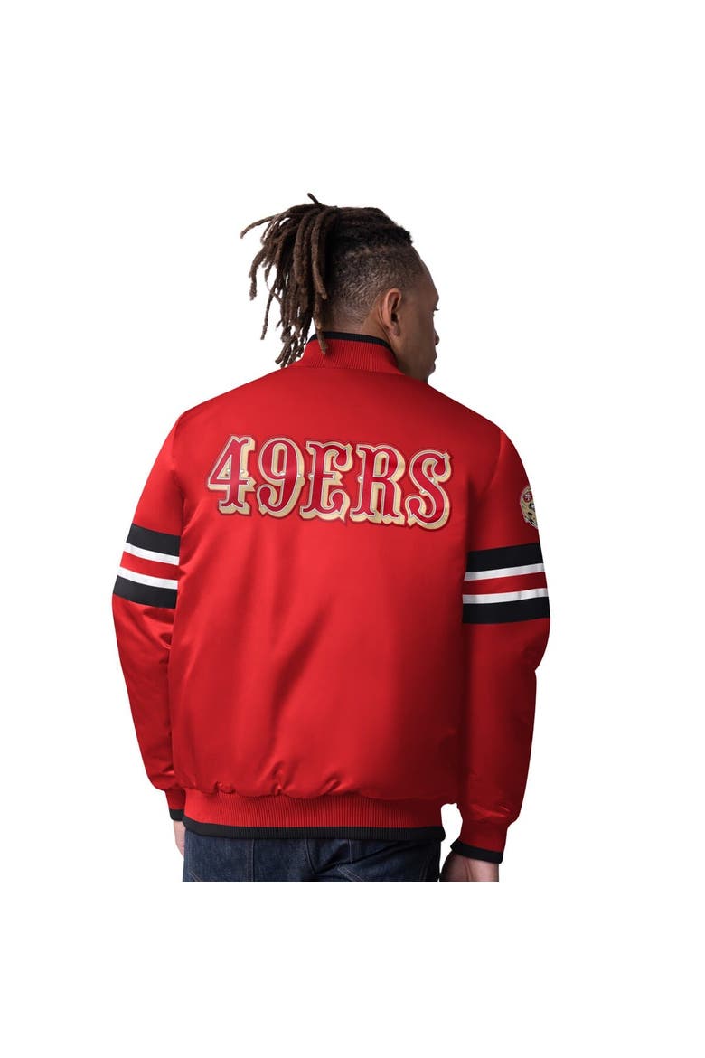 Men's Starter  Scarlet San Francisco 49ers Scout I Full-Snap Varsity Jacket, Alternate, color, Scarlet
