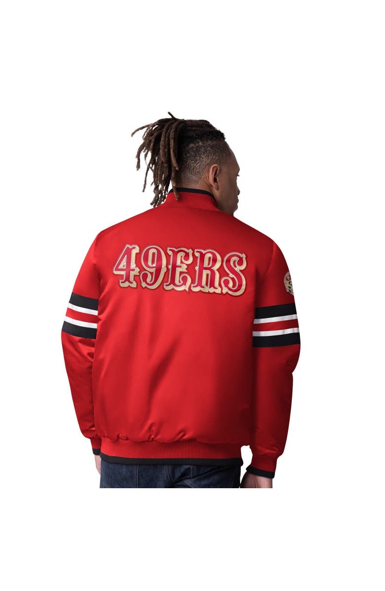 STARTER Men's Starter Scarlet San Francisco 49ers Scout I Full-Snap Varsity Jacket, Alternate, color, Scarlet