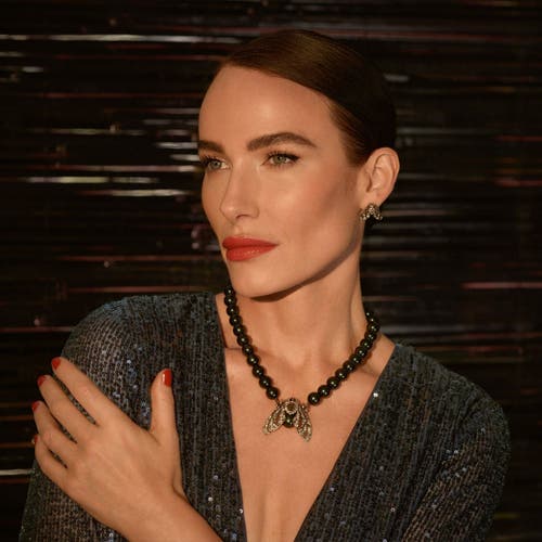 Bill Skinner Studio Bejewelled Moth Stud Earrings In Gold