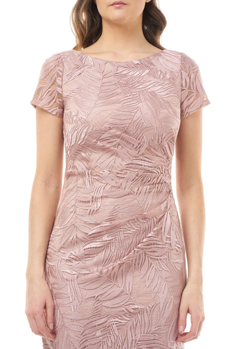 Leaf Soutache Cocktail Dress, Alternate, color, BLUSH