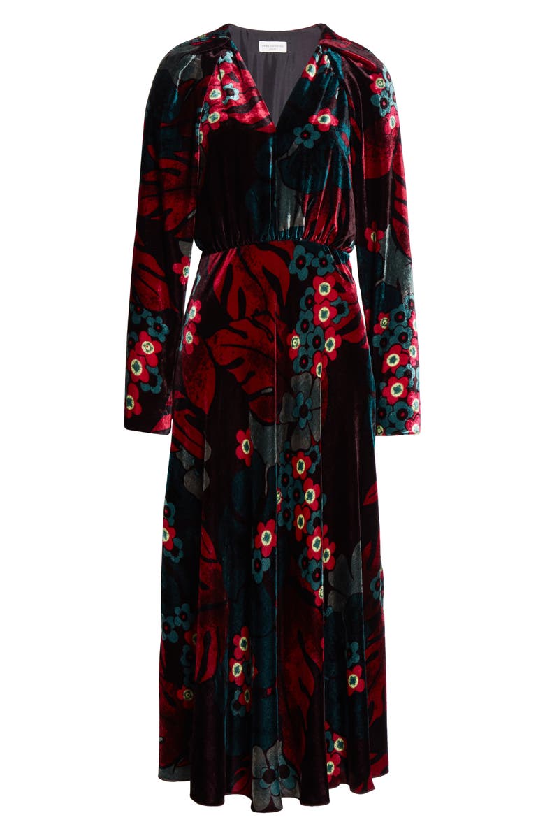 Dries Van Noten Depo Floral Long Sleeve Velvet Dress, Alternate, color, 