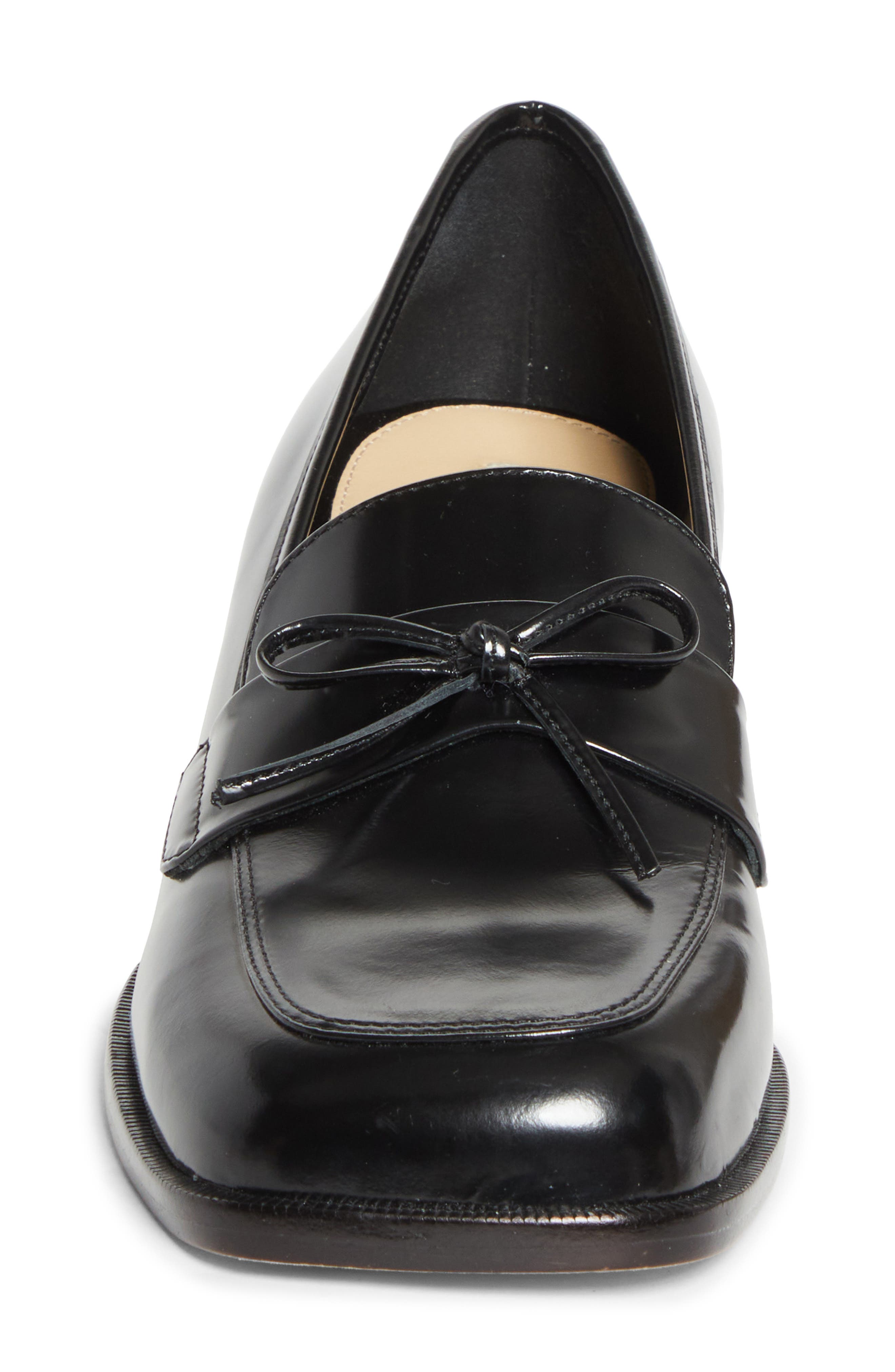 Sandy Liang Bow Loafer, Alternate, color, Black