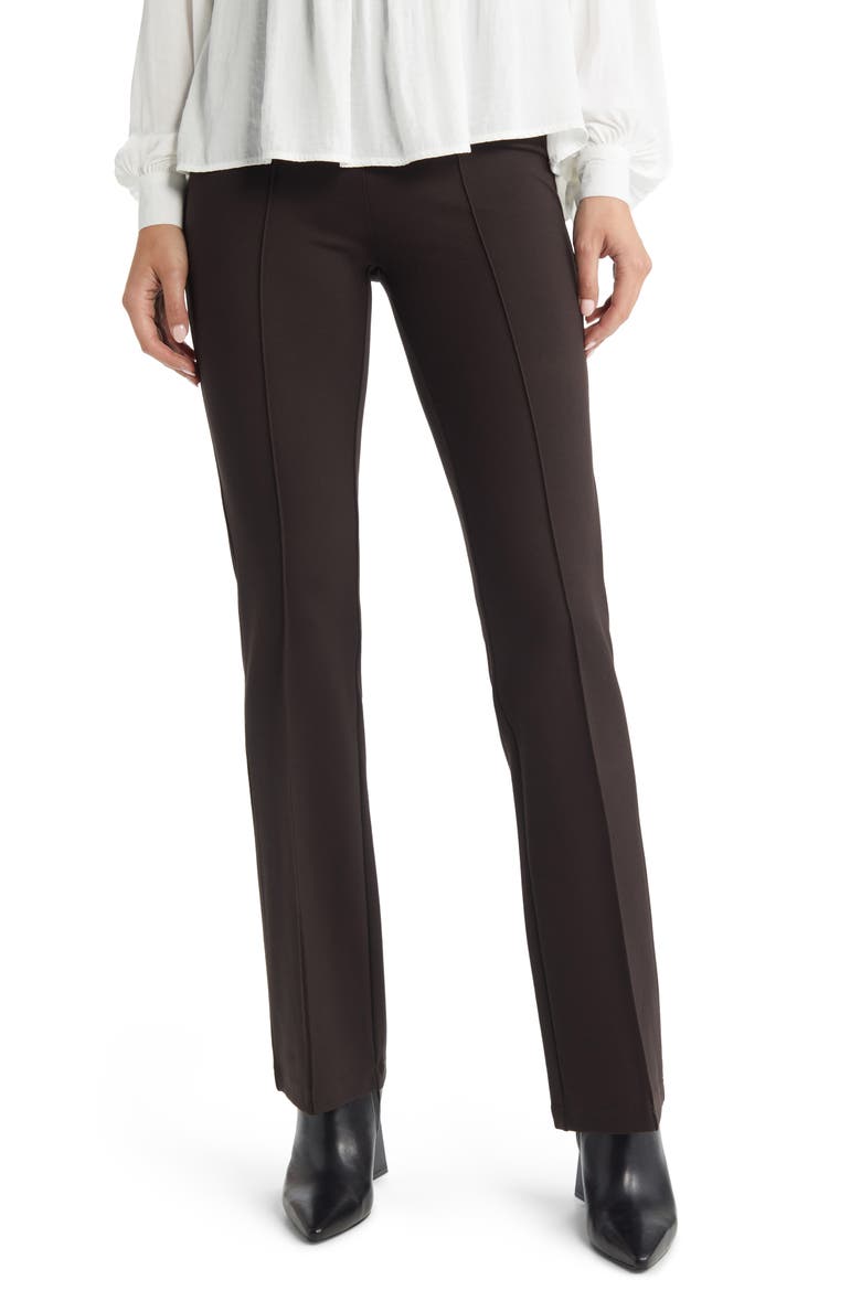 'Lyssentials Elysse Ponte Pants, Main, color, DBL EXPRSO
