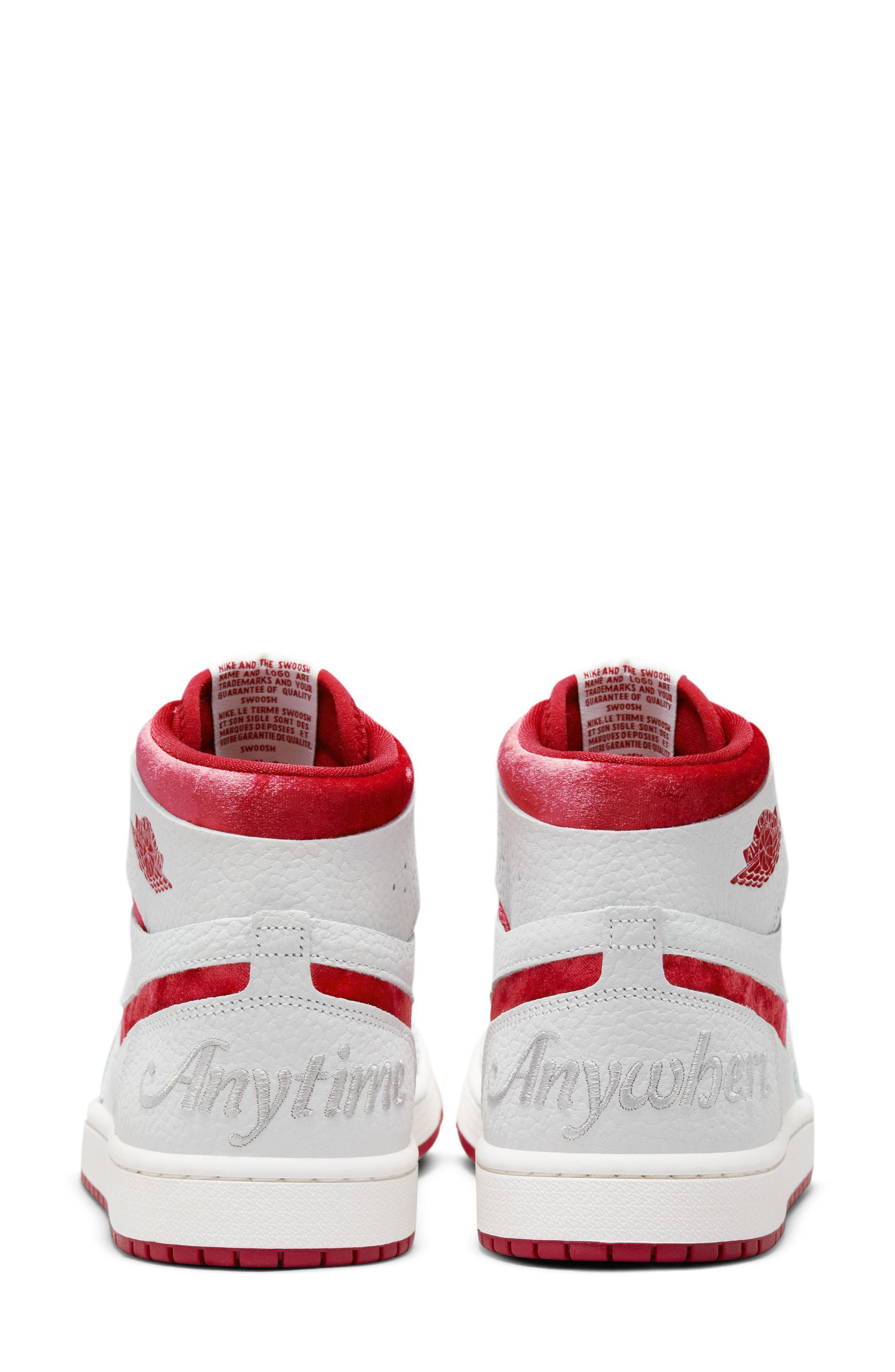 Air Jordan 1 Zoom CMFT 2 High Top Sneaker, Alternate, color, SUMMIT WHITE/ PHANTOM/ GYM RED