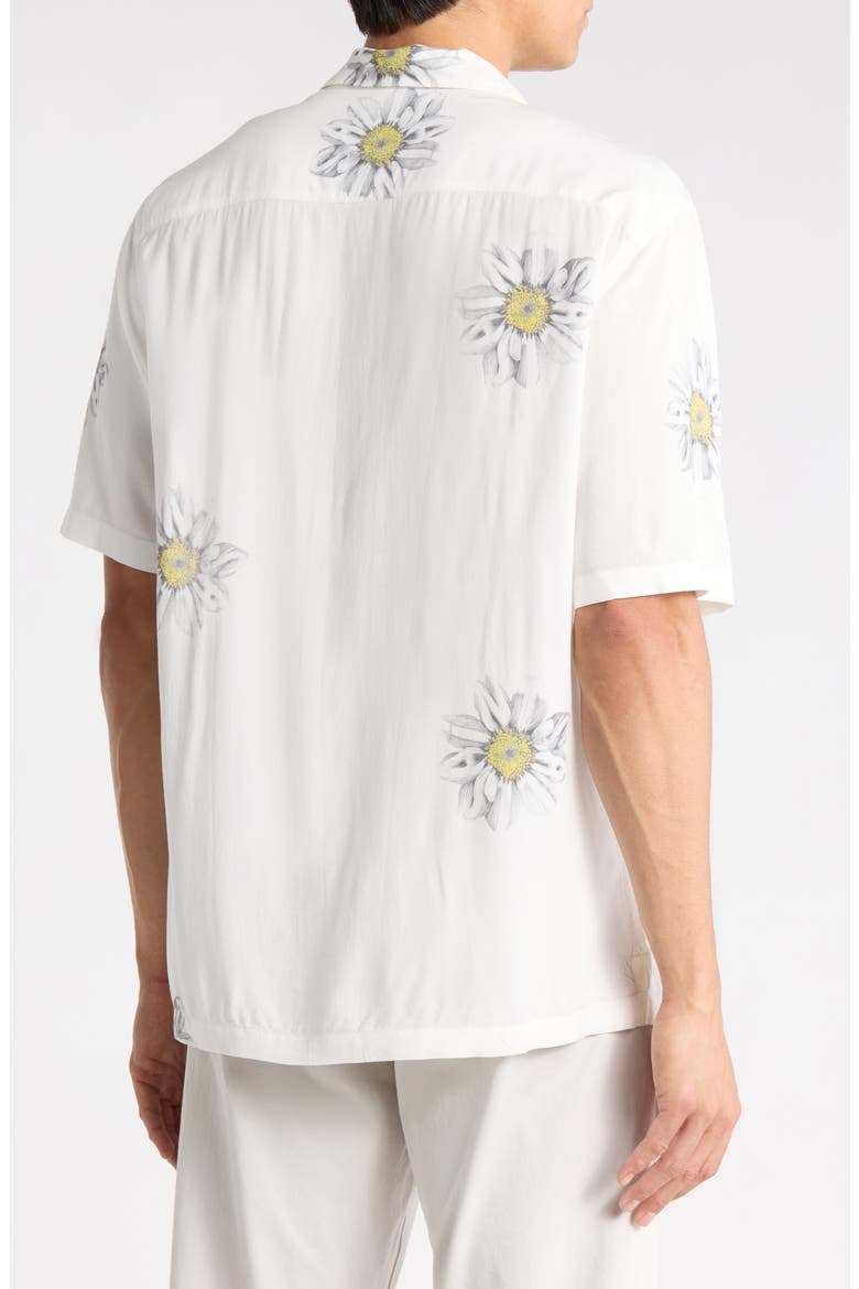 Petal Print Relaxed Fit Camp Shirt, Alternate, color, OFF WHITE