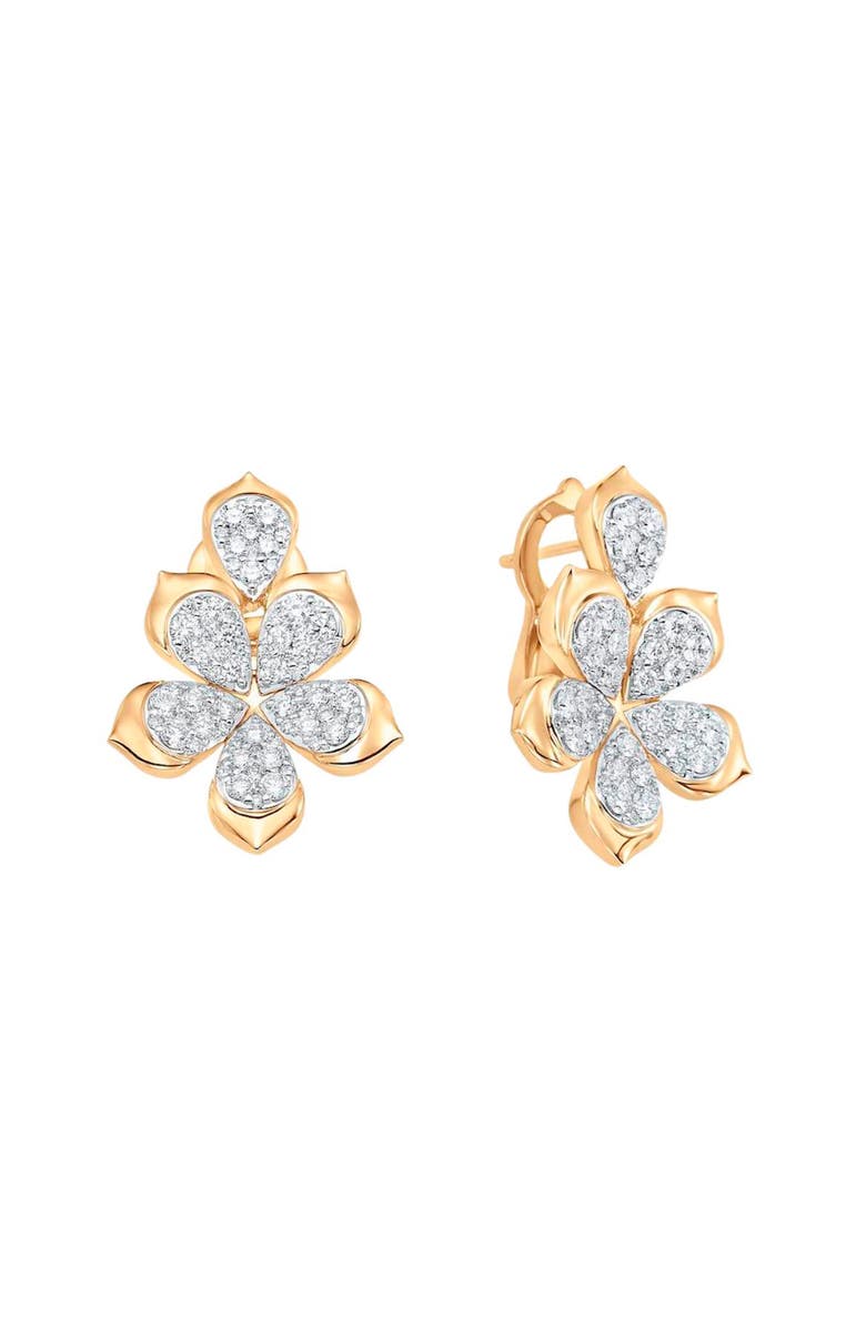 Sara Weinstock Lierre Diamond Flower Stud Earrings, Main, color, Dia 18Kyg