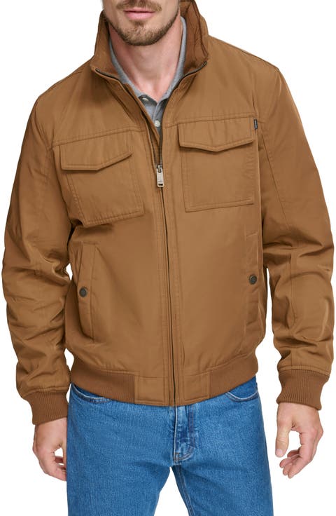 Quilted Lined Flight Bomber Jacket