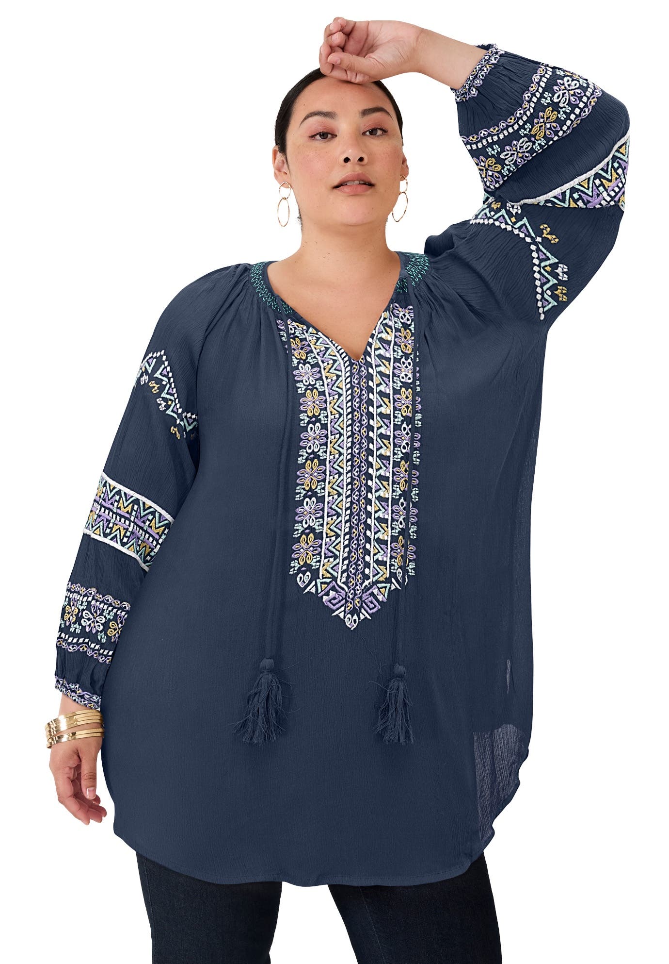 selected NAVY BOHO EMBROIDERY