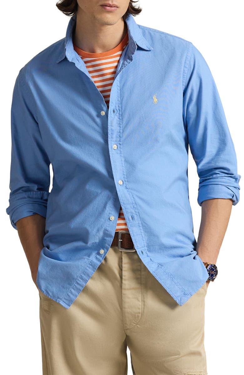 Polo Ralph Lauren Classic Oxford Button-Down Shirt, Main, color, Bristol Blue