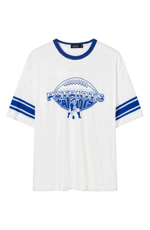 New England Patriots Stripe Ringer Graphic T-Shirt