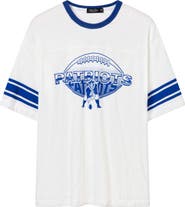 Junk Food New England Patriots Stripe Ringer Graphic T-Shirt