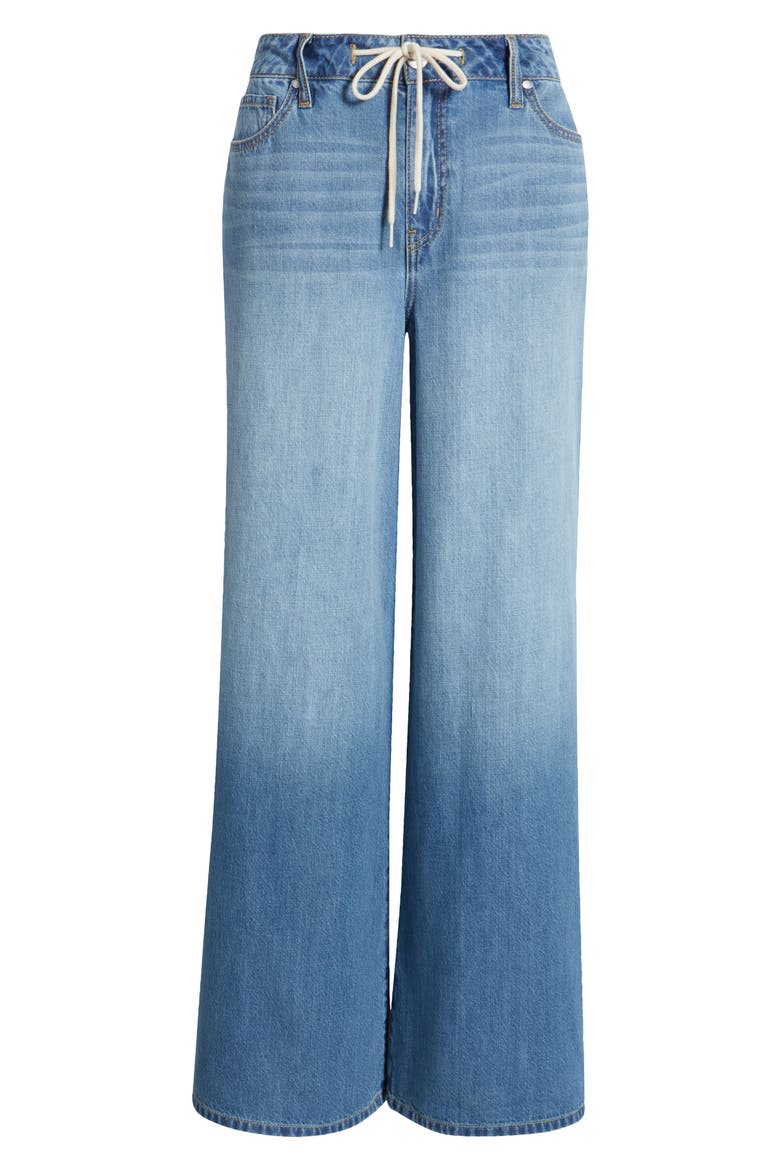 Drawstring High Waist Wide Leg Jeans, Alternate, color, YONKERS