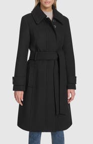 Andrew Marc Lawley Wool Blend Belted Trench Coat