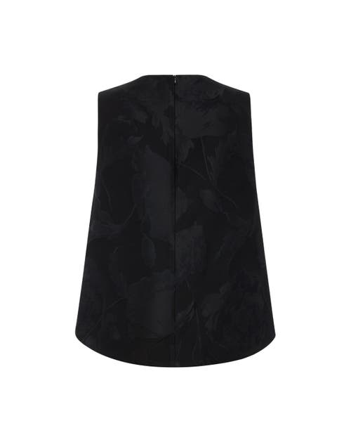 La Doublej La Scala Top Embroidered Sylph Jacquard Black In Sylph Jacquard Black