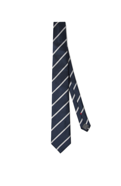 Striped silk necktie