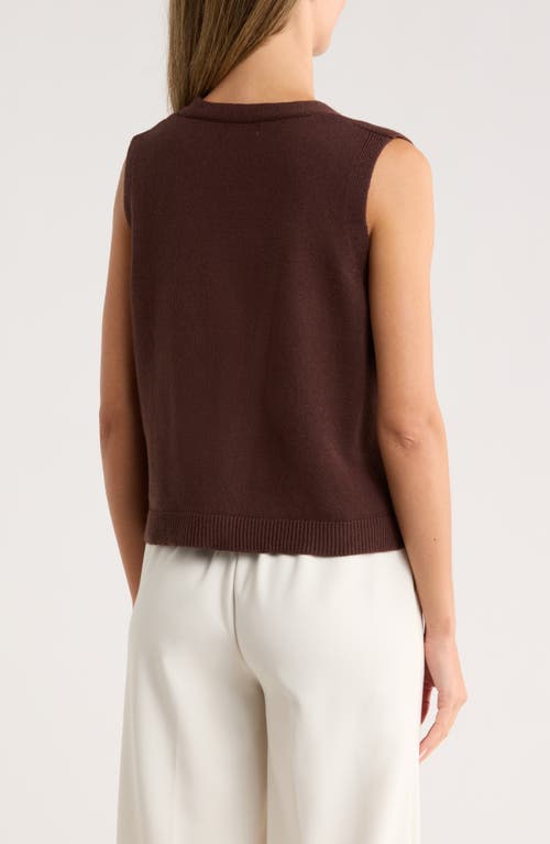 Max Studio V-neck Sweater Vest In Brown