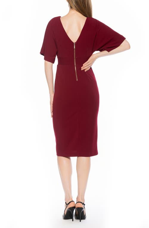 Alexia Admor Mila V-back Dress In Burgundy