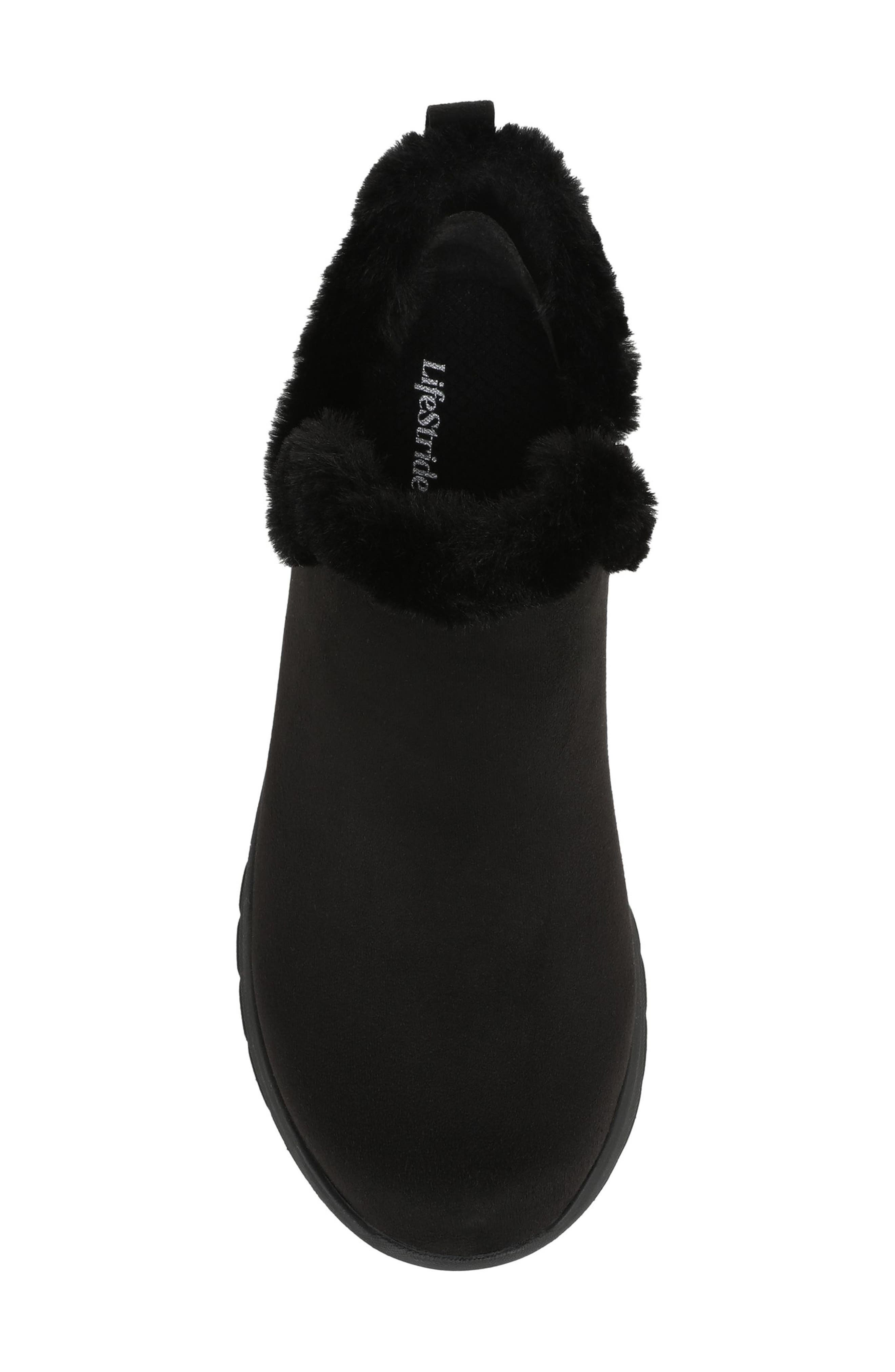 LifeStride Greatness Faux Fur Trim Bootie, Alternate, color, Black